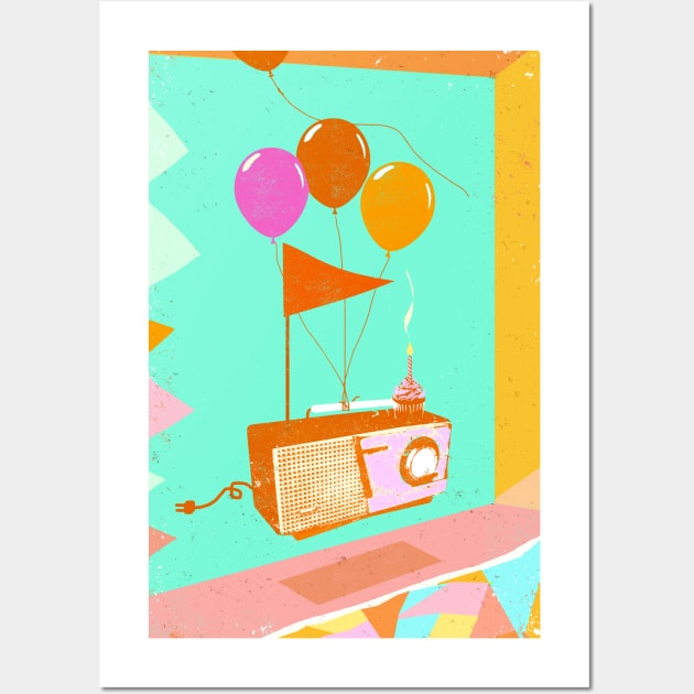 BIRTHDAY RADIO Wall Art by Showdeer